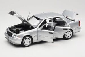 Mercedes C36 AMG W202 Silver Metallic Norev 1:18 183380 Metal - imaginea 2 din 8