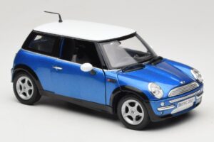 Mini Cooper R50 Albastru cu Acoperiș Alb Mondo Motors 1:18 MINI004 Metal - imaginea 6 din 8
