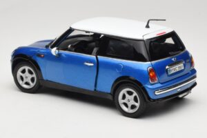 Mini Cooper R50 Albastru cu Acoperiș Alb Mondo Motors 1:18 MINI004 Metal - imaginea 7 din 8