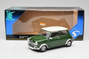 Mini Cooper S British Racing Verde & Old English Alb Solido 1:18 8021 Metal - imaginea 8 din 8