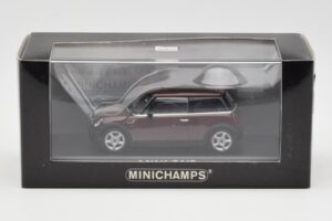 Mini One R50 Roșu Închis Cu Acoperiș Negru Minichamps 1:43 MINI008 Metal - imaginea 4 din 5