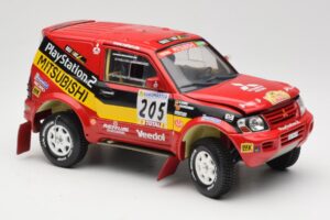 Mitsubishi Pajero Rallye Raid #205 Paris-Dakar Rally 2001 Solido 1:18 9022 Metal - imaginea 6 din 8