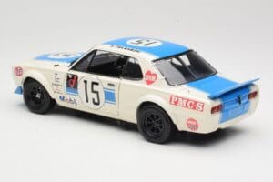Nissan Skyline 2000GT-R KPGC10 #15 K. Takahashi Nissan Works JTCC 1972 Kyosho 1:18 08122B Metal - imaginea 7 din 8