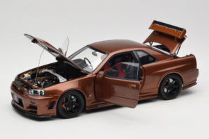 Nissan Skyline GT-R R34 Customized Metallic Bronze MotorHelix 1:18 M83414 Metal - imaginea 2 din 8