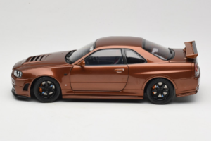 Nissan Skyline GT-R R34 Customized Metallic Bronze MotorHelix 1:18 M83414 Metal - imaginea 4 din 8