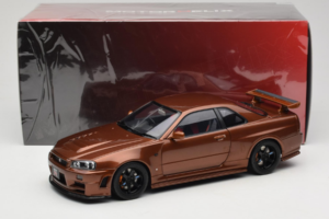 Nissan Skyline GT-R R34 Customized Metallic Bronze MotorHelix 1:18 M83414 Metal - imaginea 8 din 8