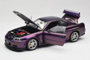 Nissan Skyline GT-R R34 V-Spec Midnight Violet AUTOart 1:18 77305 Metal - imaginea 2 din 8