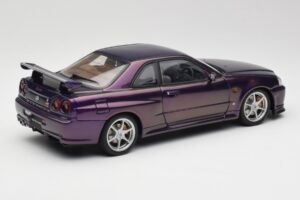 Nissan Skyline GT-R R34 V-Spec Midnight Violet AUTOart 1:18 77305 Metal - imaginea 3 din 8