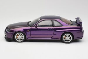 Nissan Skyline GT-R R34 V-Spec Midnight Violet AUTOart 1:18 77305 Metal - imaginea 4 din 8