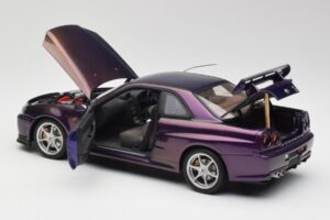 Nissan Skyline GT-R R34 V-Spec Midnight Violet AUTOart 1:18 77305 Metal - imaginea 5 din 8