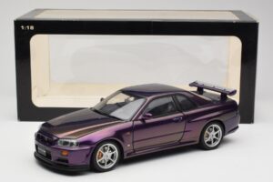 Nissan Skyline GT-R R34 V-Spec Midnight Violet AUTOart 1:18 77305 Metal - imaginea 8 din 8