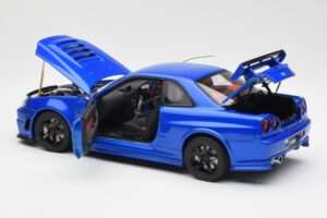 Nissan Skyline GT-R R34 NISMO Z-Tune Bayside Albastru AUTOart 1:18 77354 Compozit - imaginea 5 din 8