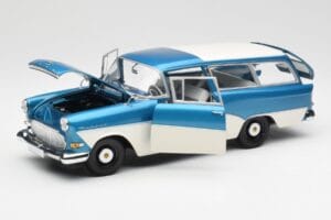 Opel Rekord P1 Caravan Albastru Metalizat Minichamps 1:18 180043210 Metal - imaginea 2 din 8