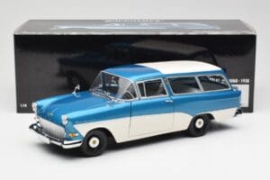 Opel Rekord P1 Caravan Albastru Metalizat Minichamps 1:18 180043210 Metal - imaginea 8 din 8