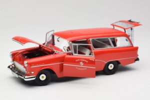 Opel Rekord P1 Caravan Feuerwehr Neuenkirchen Minichamps 1:18 180043291 Metal - imaginea 2 din 8