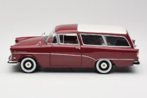 Opel Rekord P1 Caravan Roșu Minichamps 1:18 180043211 Metal - imaginea 4 din 8