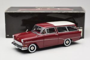 Opel Rekord P1 Caravan Roșu Minichamps 1:18 180043211 Metal - imaginea 8 din 8