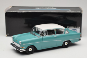 Opel Rekord P1 Albastru Turcoaz Minichamps 1:18 180043200 Metal - imaginea 8 din 8