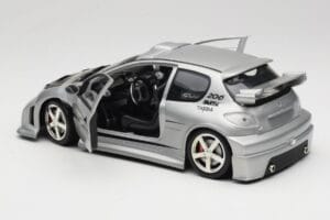 Peugeot 206 MTK Argintiu Solido 1:18 1817 Metal - imaginea 5 din 8