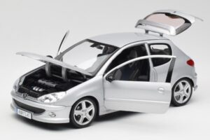 Peugeot 206 RC Aluminium Argintiu Norev 1:18 184726 Metal - imaginea 2 din 8