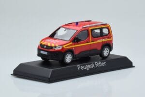 Peugeot Rifter Pompiers Secours Medical Roșu Norev 1:43 479070 Metal - imaginea 2 din 4