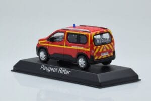 Peugeot Rifter Pompiers Secours Medical Roșu Norev 1:43 479070 Metal - imaginea 3 din 4