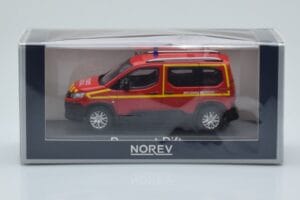 Peugeot Rifter Pompiers Secours Medical Roșu Norev 1:43 479070 Metal - imaginea 4 din 4