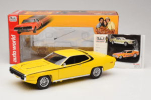 Plymouth Satellite Daisy Dukes of Hazzard Auto World 1:18 AWSS105/06 Metal - imaginea 8 din 8