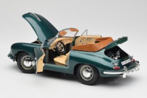 Porsche 356B Cabriolet Verde Bburago 1:18 3051-M1 Metal - imaginea 5 din 8