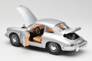 Porsche 356B Argintiu & Interior Maro Bburago 1:18 3021-M2 Metal - imaginea 5 din 8