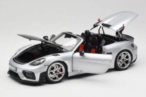 Porsche 718 Spyder RS Weissach Pack GT-Silver Metallic Norev 1:18 187270 Metal - imaginea 2 din 8