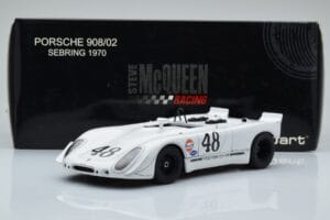 Porsche 908/02 #48 S. McQueen / P. Revson 12 Hours of Sebring 2nd Place Post Race Version 1970 AUTOart 1:18 87072 Metal - imaginea 8 din 8