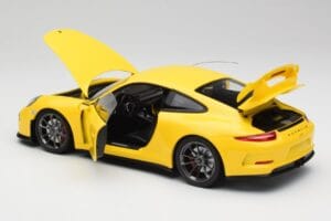 Porsche 911 991 GT3 Racing Galben & Jante Argintii Minichamps 1:18 110062722 Metal - imaginea 5 din 8