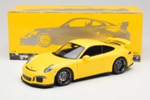 Porsche 911 991 GT3 Racing Galben & Jante Argintii Minichamps 1:18 110062722 Metal - imaginea 8 din 8
