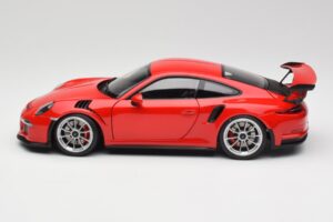 Porsche 911 991 GT3 RS Guards Roșu Jante Argintii AUTOart 1:18 78165 Metal - imaginea 4 din 8