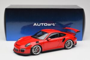 Porsche 911 991 GT3 RS Guards Roșu Jante Argintii AUTOart 1:18 78165 Metal - imaginea 8 din 8
