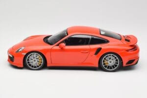 Porsche 911 991 Turbo S Lava Orange Minichamps 1:18 110067120 Metal - imaginea 4 din 8