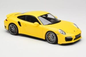 Porsche 911 991 Turbo S Galben Cu Jante Argintii Minichamps 1:18 110062322 Metal - imaginea 6 din 8