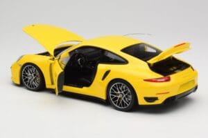 Porsche 911 991 Turbo S Galben Cu Jante Argintii Minichamps 1:18 110062322 Metal - imaginea 7 din 8