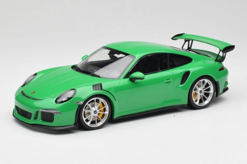 Porsche 911 991.1 GT3 RS Lizard Verde & Roți Argintii Minichamps 1:18 153066229 Metal
