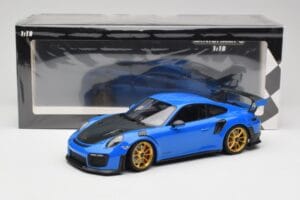 Porsche 911 991.2 GT2 RS Albastru cu Jante Aurii Minichamps 1:18 155068302 Metal - imaginea 6 din 6