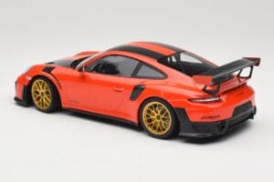 Porsche 911 991.2 GT2 RS Portocaliu Weissach Package Jante Aurii Minichamps 1:18 155068305 Metal - imaginea 5 din 6