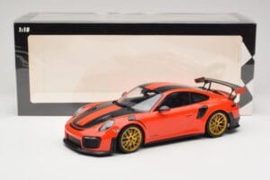 Porsche 911 991.2 GT2 RS Portocaliu Weissach Package Jante Aurii Minichamps 1:18 155068305 Metal - imaginea 6 din 6