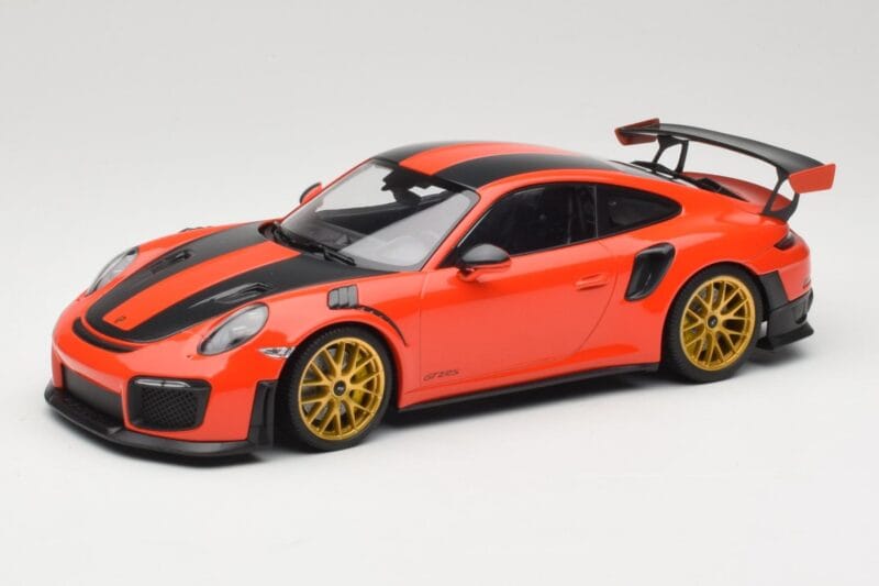 Porsche 911 991.2 GT2 RS Portocaliu Weissach Package Jante Aurii Minichamps 1:18 155068305 Metal