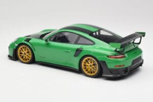 Porsche 911 991.2 GT2 RS Weissach Package British Racing Verde & Roți Aurii Minichamps 1:18 153068318 Metal - imaginea 5 din 6