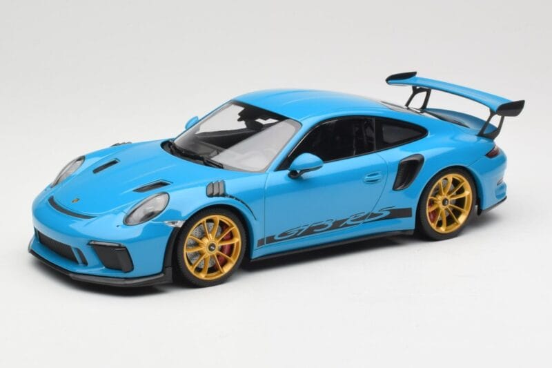 Porsche 911 991.2 GT3 RS Albastru cu Jante Aurii Minichamps 1:18 155068222 Metal