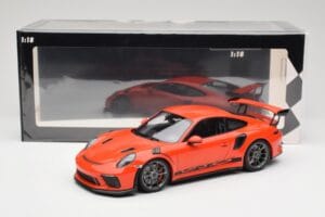 Porsche 911 991.2 GT3 RS Lava Orange & Jante Argintii Minichamps 1:18 155068225 Metal - imaginea 6 din 6