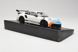 Porsche 911 991.2 GT3 RS Manthey Racing Alb & Albastru & Portocaliu Minichamps 1:18 MR-911-GT3RS-1805 Metal - imaginea 4 din 6
