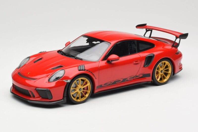 Porsche 911 991.2 GT3 RS Roșu cu Jante Aurii Minichamps 1:18 155068220 Metal