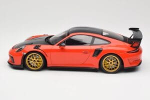 Porsche 911 991.2 GT3 RS Weissach Package Lava Orange Jante Magneziu Aurii Minichamps 1:18 153068227 Metal - imaginea 3 din 6